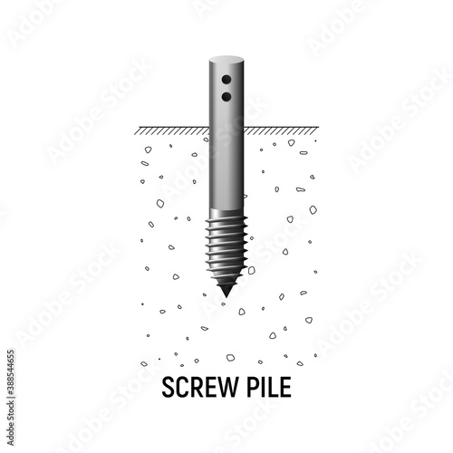 Steel screw pile.