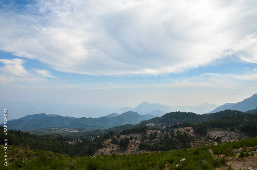 Beautiful landscape of Taurus mountains nature on famous touristic Lycian Way touristy path in Turkey