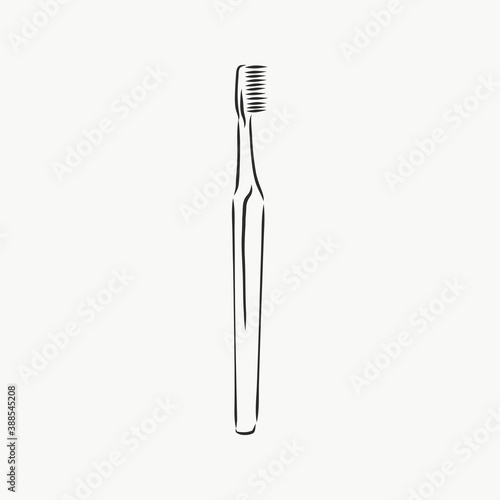 Toothbrush with paste. Vector drawing. toothbrush  vector sketch illustration