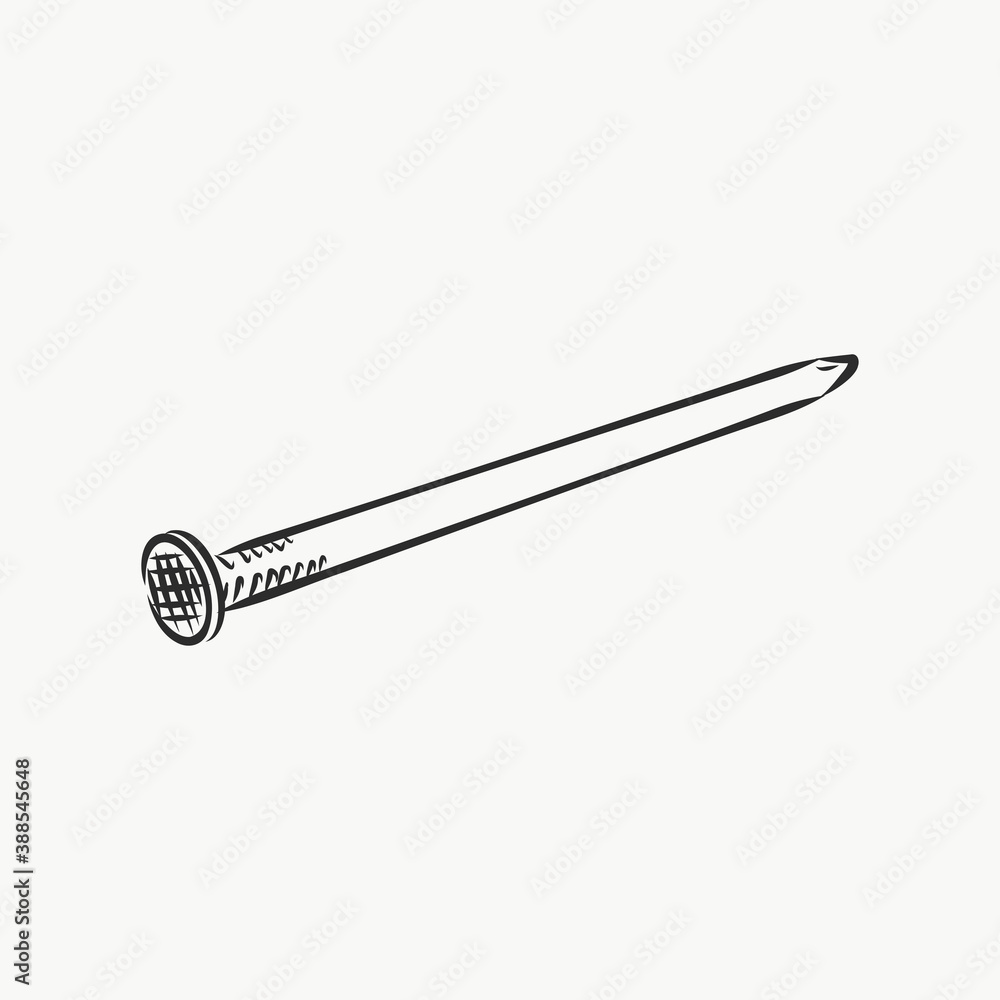 Hand drawn nail heads vector sketch Doodle drawing Vector sketch