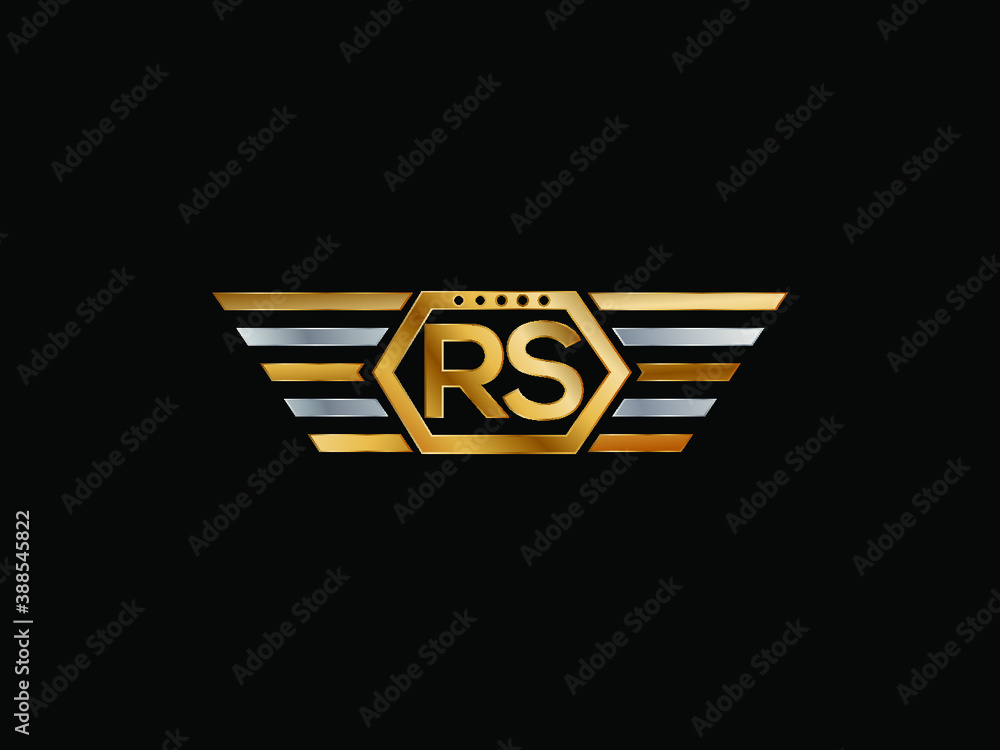 RS Letter Initial with Royal Template. elegant with wing logo vector ...