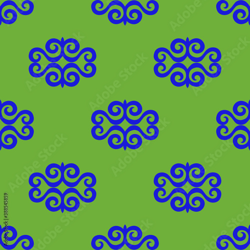 Decorative Asian Folk Seamless Pattern. Ornament of Asian Nomads: Kyrgyz, Kazakhs, Bashkirs, Tatars, Yakut, Mongols. Ethnic Vector Illustration for Paper Products, Textiles.