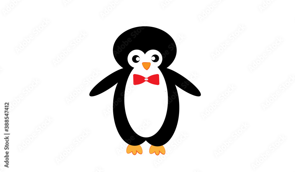 Fototapeta premium penguin on white