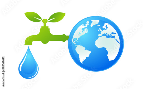 World Water Day Save Nature Concept Stock Vector
