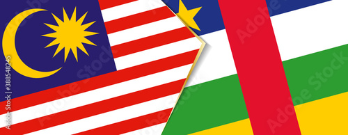 Malaysia and Central African Republic flags, two vector flags.
