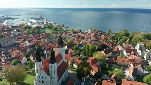 The beautiful city of Visby on the island of Gotland photo