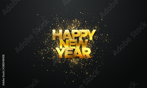 Happy New Year. Vector holiday illustration.