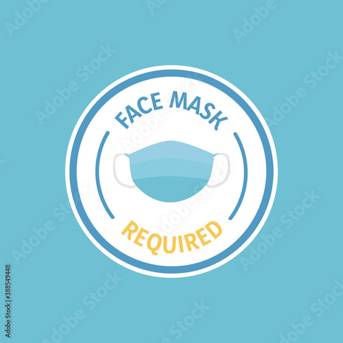 Circle face mask required design template for sticker and sign symbol