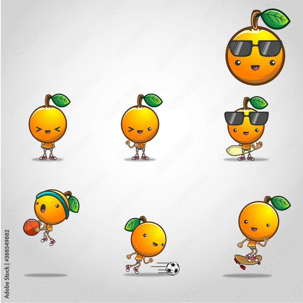 Fruit orange mascot Fruit orange mascot