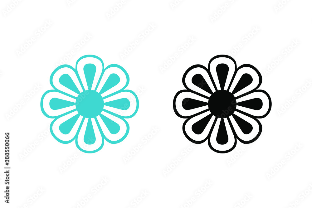Flower concept with light blue color and black. Very suitable in various business purposes, also for icon, symbol and many more. Flower concept with light blue color and black. Very suitable in various business purposes, also for icon, symbol and many more.