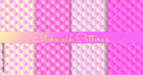 Mermaid Scales. Fish Squama. Pink Seamless Pattern