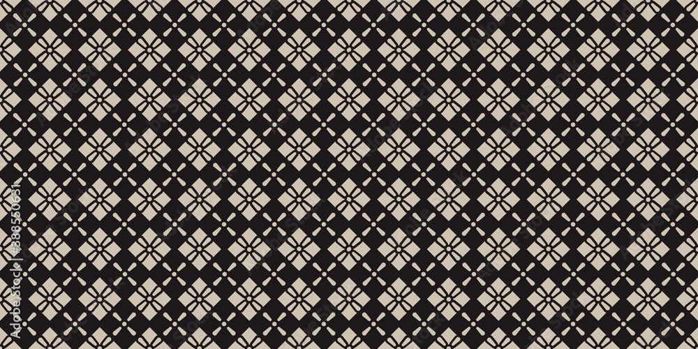 Black and white islamic seamless pattern.
