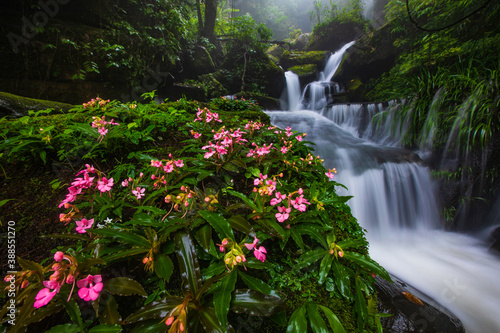 Beautiful waterfall in Phu-Hin-Rong-Kla national park  Pitsanulok province, ThaiLand.