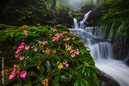 Beautiful waterfall in Phu-Hin-Rong-Kla national park Pitsanulok province, ThaiLand.