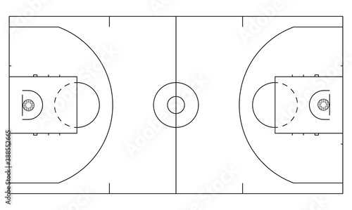 Vektor Basketball Spielfeld Übersichtsplan