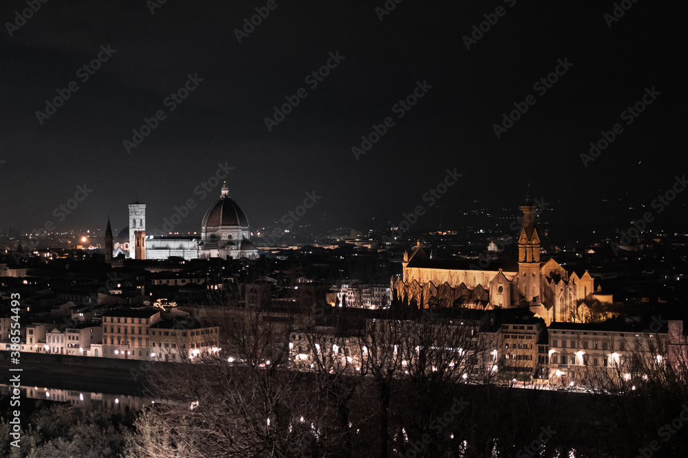 Florence's skyline at night