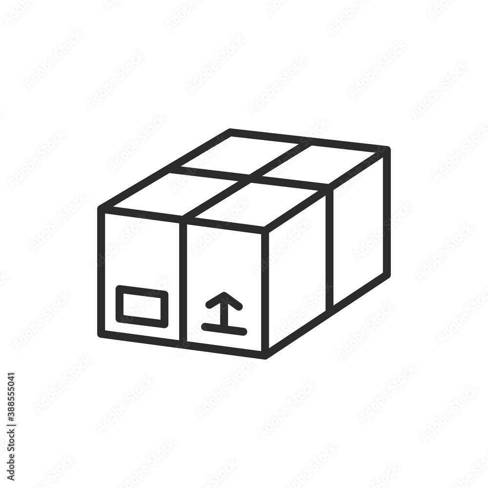 Vector Delivery box icon. Box, Package icon isolated on white background. Vector Delivery box icon. Box, Package icon isolated on white background.