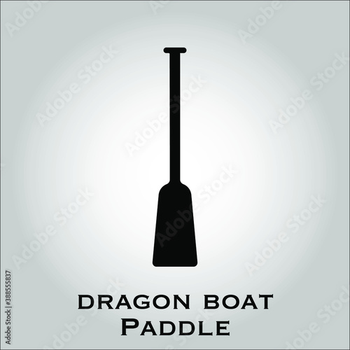 Wooden paddle flat icon for Dragon boat festival. Traditional Asian Style Pattern. Happy Dragon Boat. Spaces for your text.