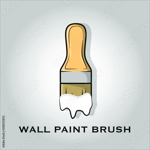 Wall paint brush flat icon vector. Isolated objects. Vector illustration. Simple vector for Graphic design. Decoration, Construction, Design, Renovation, housework equipment Concept. 