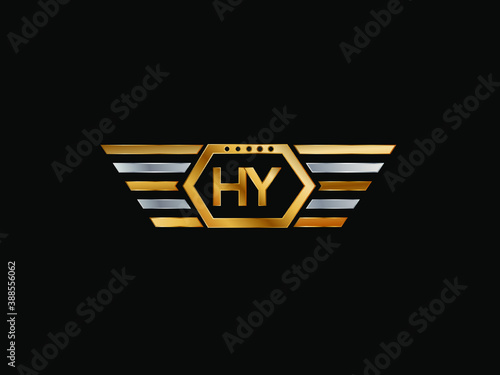 HY Letter Initial with Royal Template.
elegant with wing logo vector,
Creative Lettering Logo Vector Illustration.
