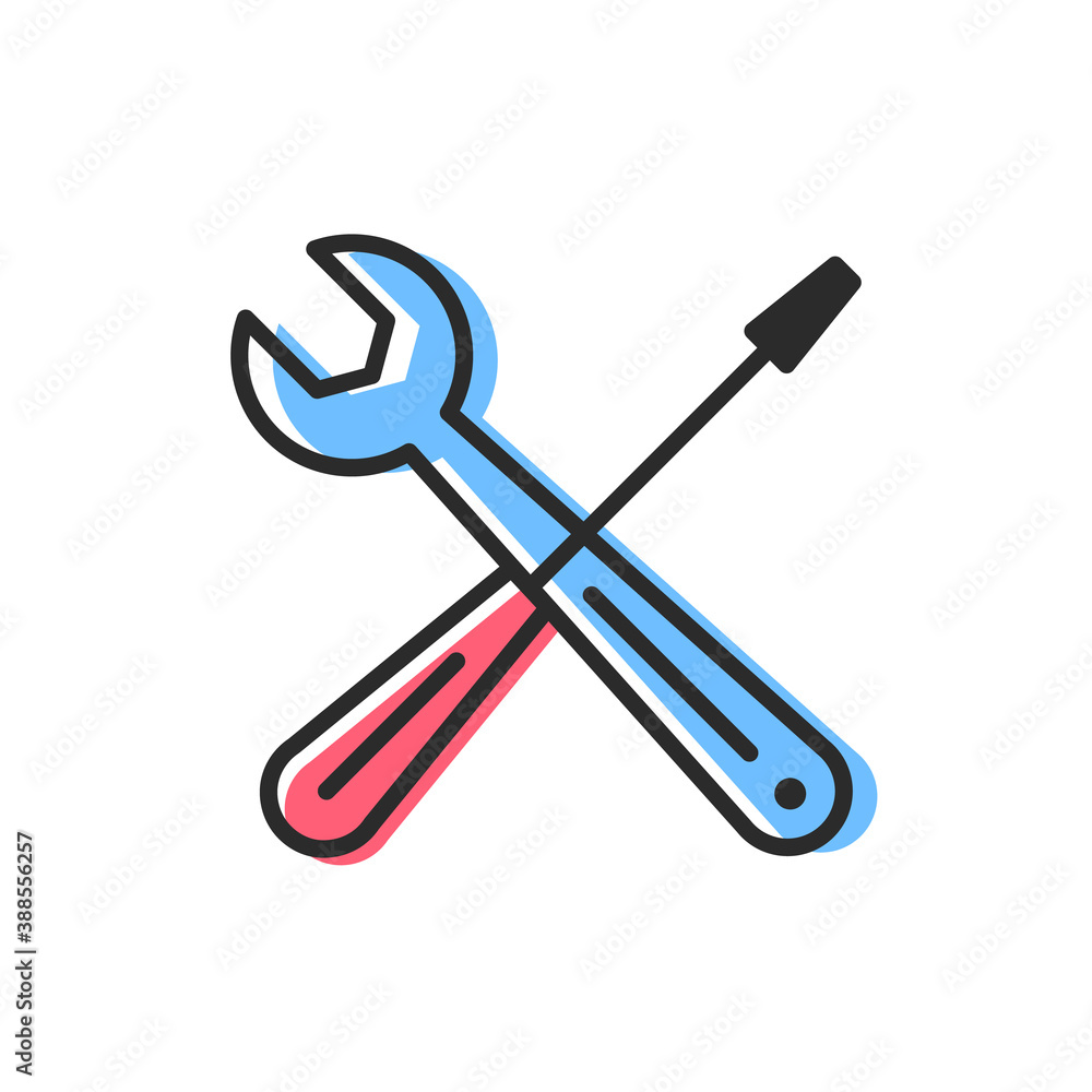 Service repair icon concept. Wrench and Screwdriver vector icon. Service repair icon concept. Wrench and Screwdriver vector icon.