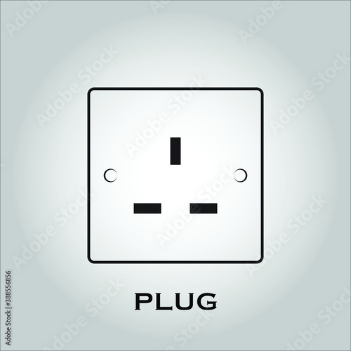 Plug vector. Travel gear, plug type concept. Singapore, hong kong, Malaysia plug type. Isolated objects. Vector illustration. Simple vector for Graphic design. 