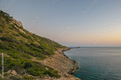 Beautiful coastal landscape on a cliff by the sea in El Toro  Mallorca  Spain