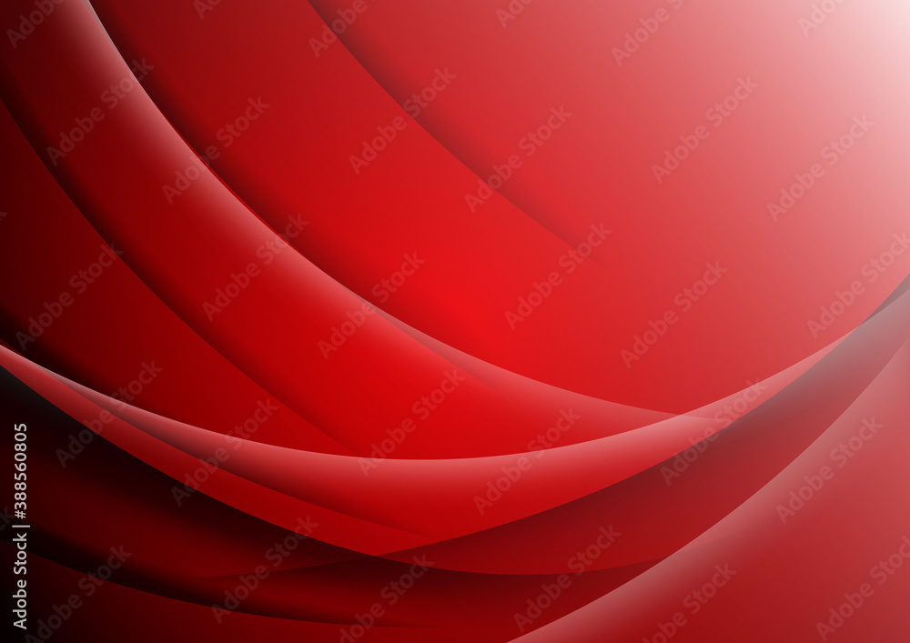 Fototapeta premium Abstract red curve overlap background with shadow.