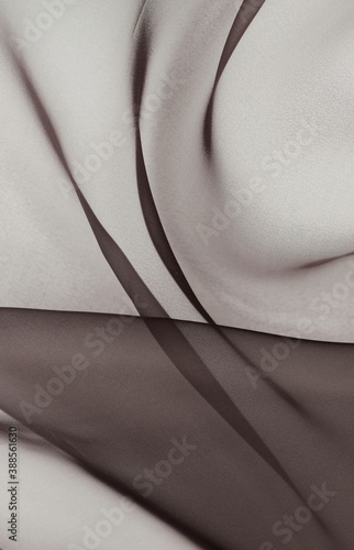 Obraz na plátně organza fabric texture closeup brown color