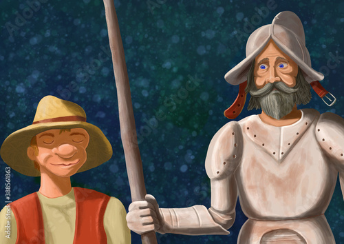 Εκτύπωση καμβά Don Quixote and Sancho Panza