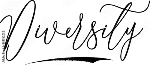 Diversity Calligraphy Black Color Text On White Background
