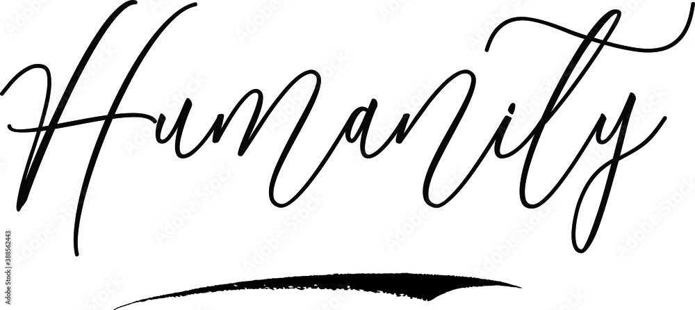 Humanit Calligraphy Black Color Text On White Background Humanit Calligraphy Black Color Text On White Background
