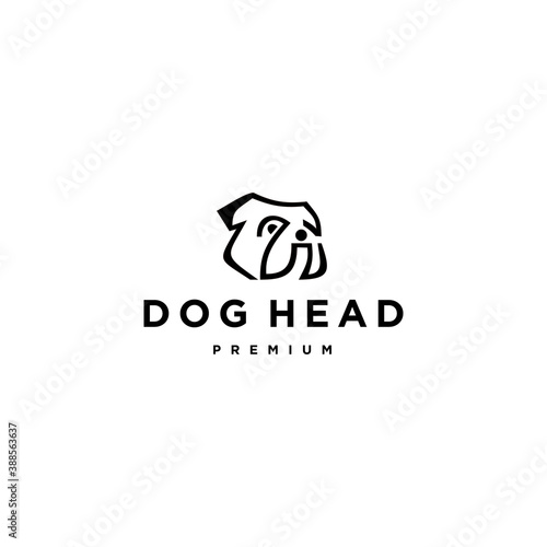 Vector of a Dog Head on White Background Logo Icon Inspiration