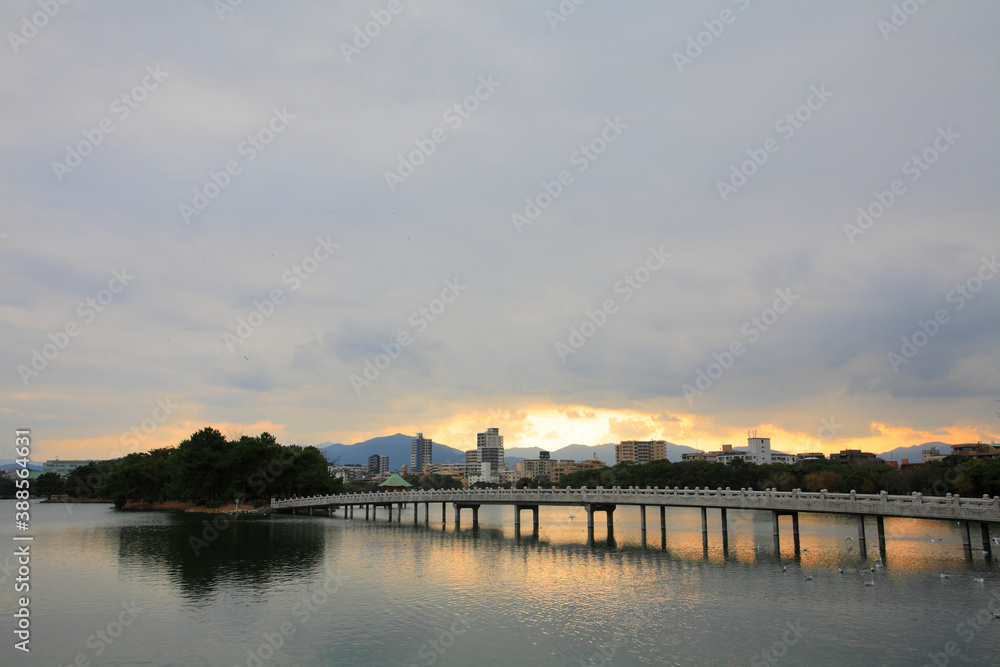 大濠公園夕景