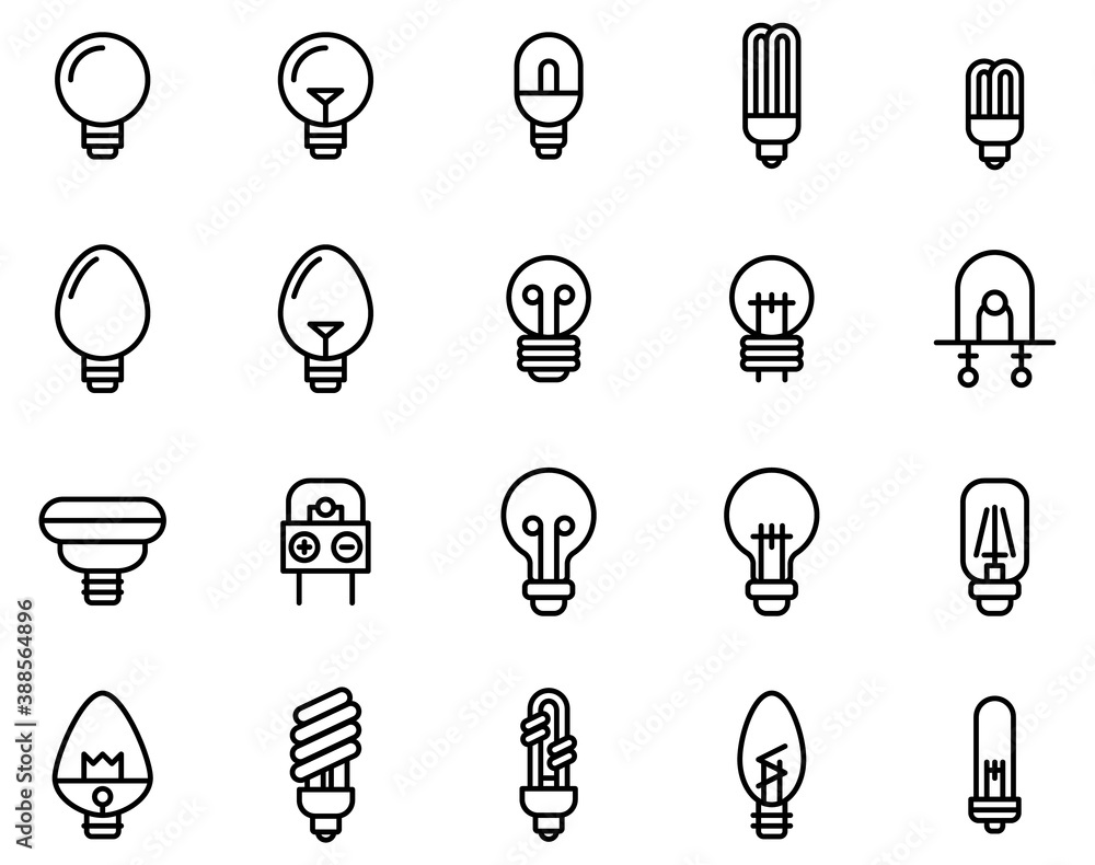 Simple set of light bulb on white background. Simple set of light bulb on white background.
