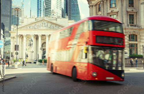 Royal Exchange, London With Red bus