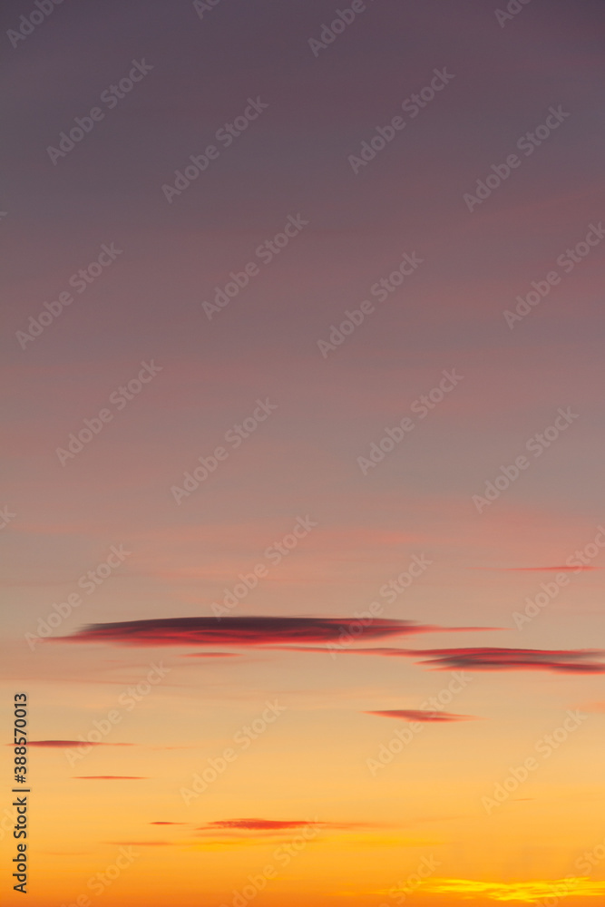 Fototapeta premium Beautiful autumn sky at sunset pink orange purple color