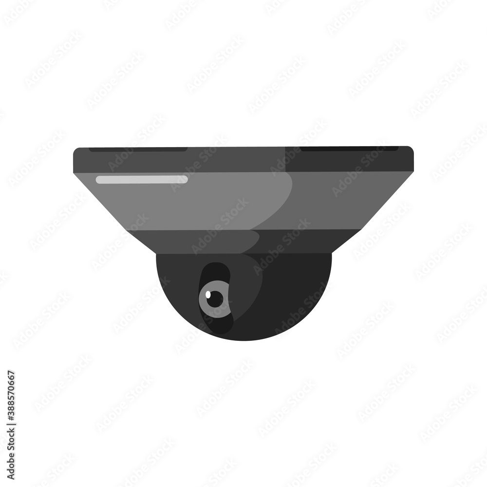 Black short CCTV camera on white backdrop. Equipment surveillance for protection, safety and watching in style flat design. Black short CCTV camera on white backdrop. Equipment surveillance for protection, safety and watching in style flat design.