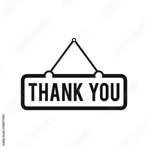 Thankyou sign trendy vector icon template. Hanging frame thankyou icon sign design.