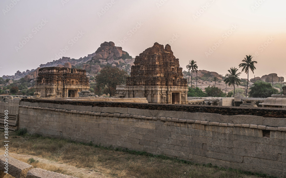 Vijayanagara ruins of the former capital of the Vijayanagar Empire in the village of Hampi in the northern Indian state of Karnataka