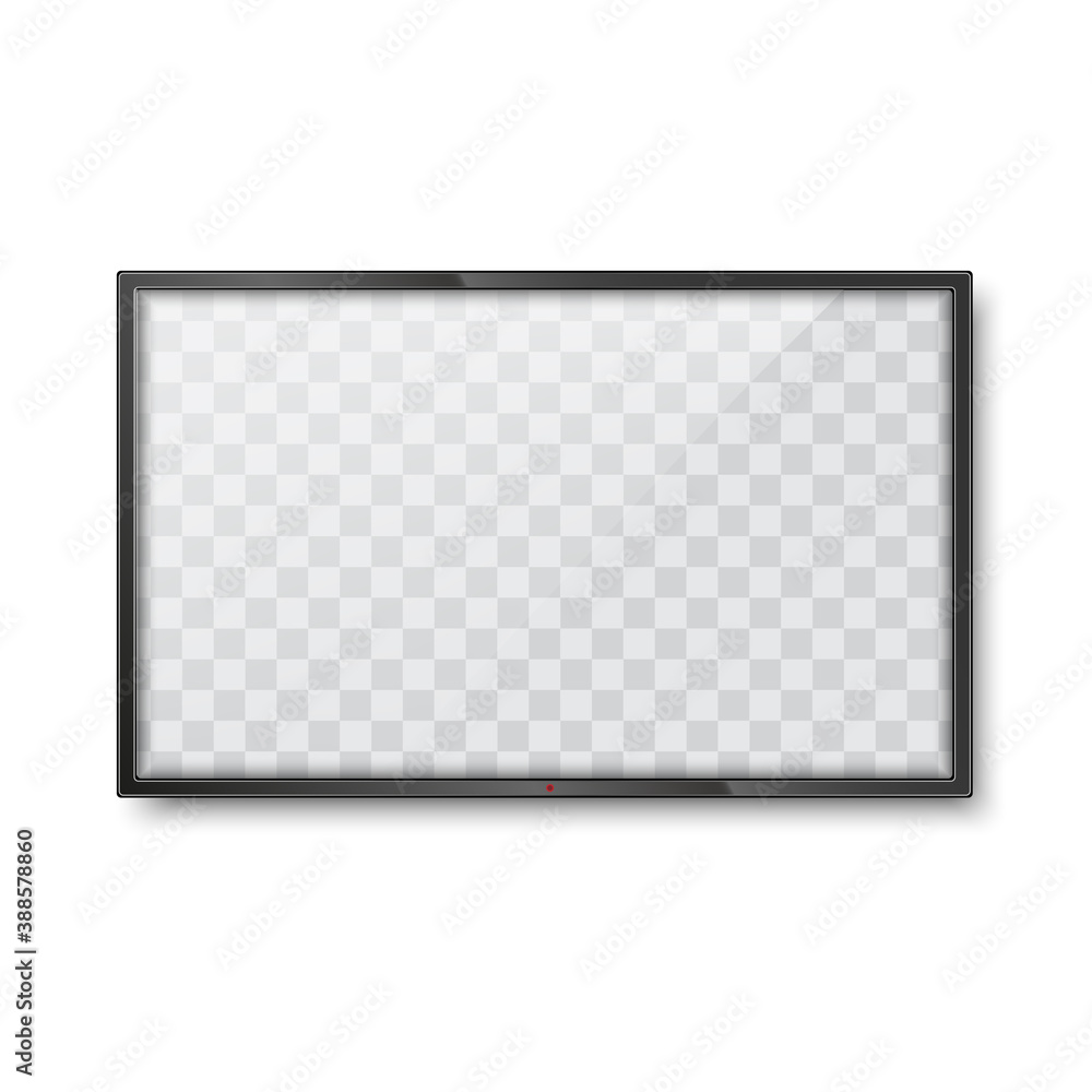 Fotografie Realistic frame of TV screen mockup. LCD panel. Vector