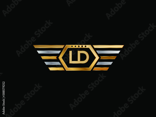 LD Letter Initial with Royal Template.
elegant with wing logo vector,
Creative Lettering Logo Vector Illustration.
