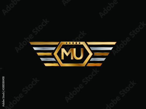 MU Letter Initial with Royal Template.
elegant with wing logo vector,
Creative Lettering Logo Vector Illustration.