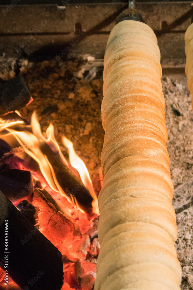 Obraz premium Trdelnik bakery traditional food in Prague, Czech Republic