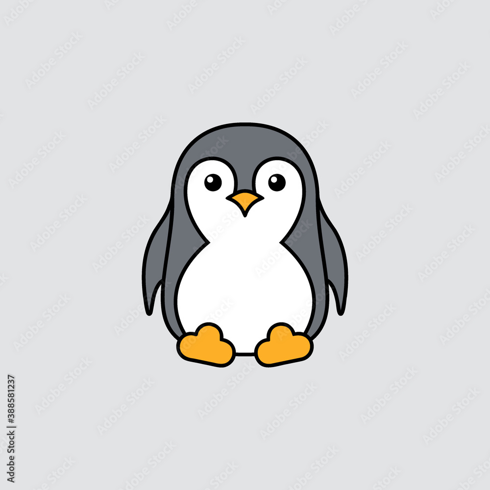 Obraz premium Penguin icon logo vector illustration