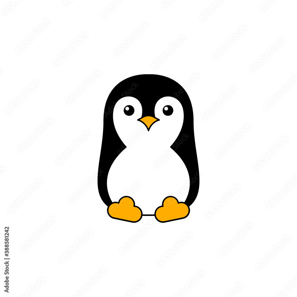 Naklejka premium Penguin icon logo vector illustration