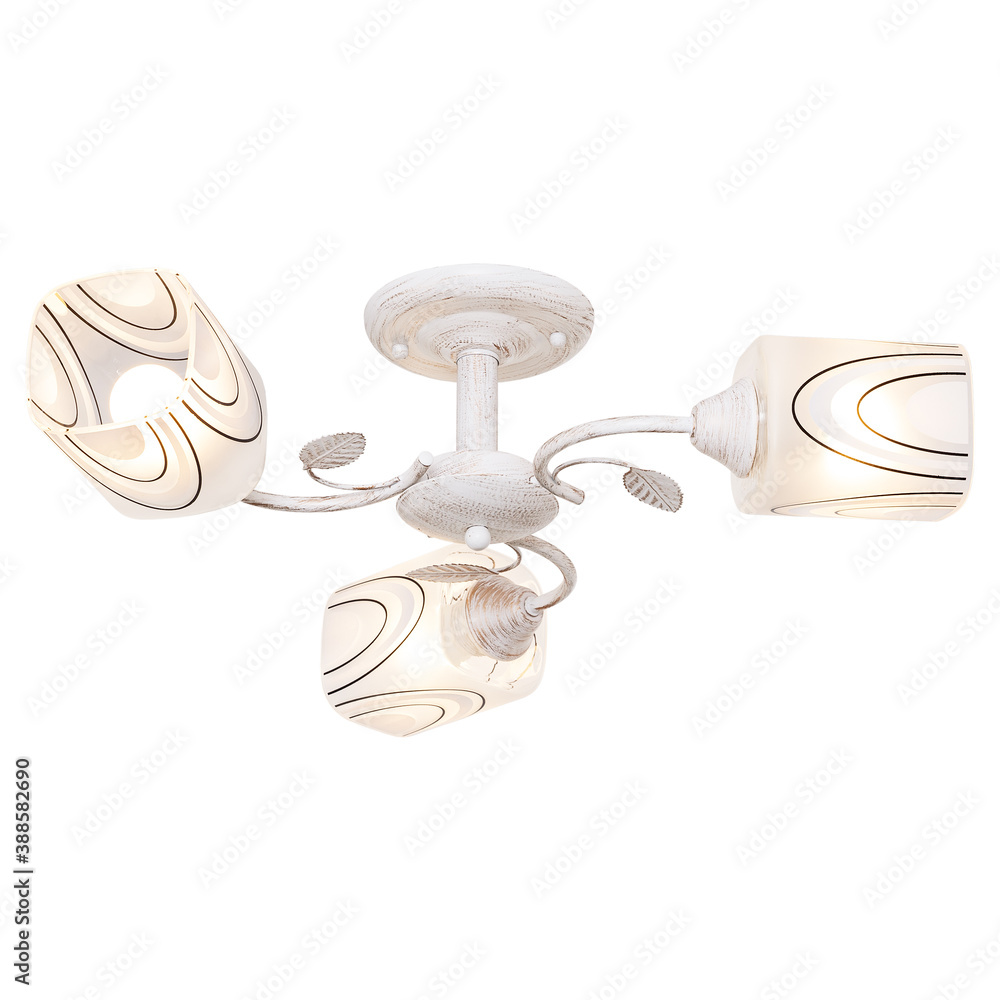 Fototapeta premium Chandelier in vintage style isolated on white background