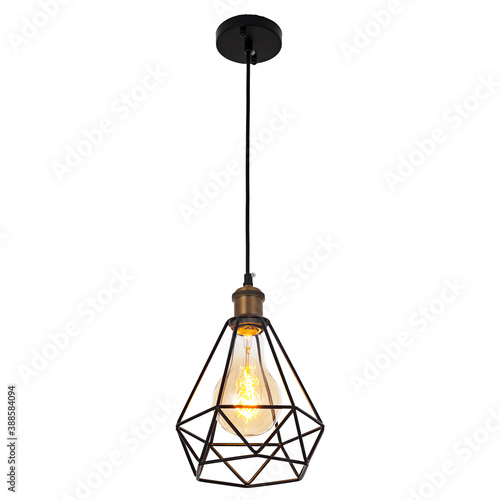 Chandelier in vintage style isolated on white background