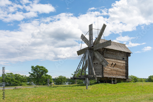 wooden windmill on Kizhi island
