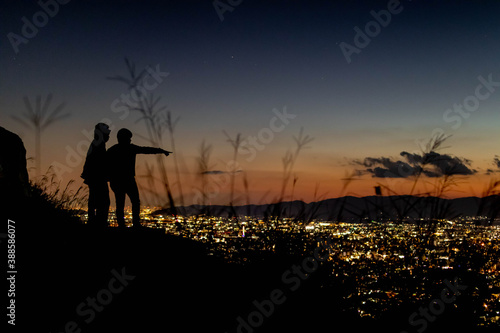 Boys' Silhouettes and Evening Glow